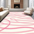 thumbnail image 1 of ODIKA 8'x10' Machine Washable Non-Slip Area Rug, Delicate Blush Ribbon High Traffic Rug with Pad, Pink, 451995, 1 of 8