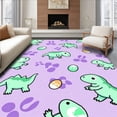 thumbnail image 1 of ODIKA 8'x10' Machine Washable Non-Slip Area Rug, Dino Discovery Plush Comfort Underfoot High Traffic Rug, Purple, 681158, 1 of 7