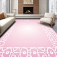 thumbnail image 1 of ODIKA 8'x10' Machine Washable Non-Slip Area Rug, Dreamscape Cloud Motif Interlocking Swirl Modern Art Design High Traffic Rug, Pink, 480300, 1 of 7