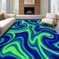 thumbnail image 1 of ODIKA 8'x10' Machine Washable Non-Slip Area Rug, Dreamy Nebula Cosmic Waves Avant Garde Artistic Statement High Traffic Rug, Blue, 488377, 1 of 7