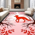 thumbnail image 1 of ODIKA 8'x10' Machine Washable Non-Slip Area Rug, Dreamy Wilderness With Curious Vulpine Explorer High Traffic Rug, Pink, 440318, 1 of 7