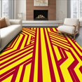 thumbnail image 1 of ODIKA 8'x10' Machine Washable Non-Slip Area Rug, Dynamic Striped Athletic with Distinctive Chevron Accents High Traffic Rug with Pad, Yellow, 669816, 1 of 8