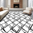 thumbnail image 1 of ODIKA 8'x10' Machine Washable Non-Slip Area Rug, Dynamic Zigzag Stripes with Layered Repeating Motifs High Traffic Rug with Pad, White, 551961, 1 of 8