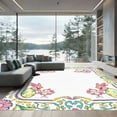 thumbnail image 1 of ODIKA 8'x10' Machine Washable Non-Slip Area Rug, Easter Bunny and Rooster Parade with Decorative Eggs High Traffic Rug, Pink, 916424, 1 of 7