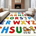 thumbnail image 1 of ODIKA 8'x10' Machine Washable Non-Slip Area Rug, Educational ABC Alphabet Learning Safari Adventure Playmat High Traffic Rug with Pad, Red, 694800, 1 of 8