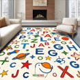 thumbnail image 1 of ODIKA 8'x10' Machine Washable Non-Slip Area Rug, Educational ABC Discovery with System Theme High Traffic Rug, Red, 689196, 1 of 7
