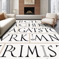 thumbnail image 1 of ODIKA 8'x10' Machine Washable Non-Slip Area Rug, Educational Alphabet Typography Learning Play With Scandinavian Font High Traffic Rug, Black, 696743, 1 of 7