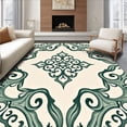 thumbnail image 1 of ODIKA 8'x10' Machine Washable Non-Slip Area Rug, Elegant Boho Weathered Scroll Damask High Traffic Rug, Green, 516418, 1 of 7