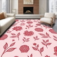 thumbnail image 1 of ODIKA 8'x10' Machine Washable Non-Slip Area Rug, Elegant Botanical Throw High Traffic Rug with Pad, Pink, 586230, 1 of 8