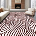 thumbnail image 1 of ODIKA 8'x10' Machine Washable Non-Slip Area Rug, Elegant Waves In Alternating Crimson And Deep Ebony Hues High Traffic Rug, Brown, 610991, 1 of 7