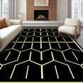 thumbnail image 1 of ODIKA 8'x10' Machine Washable Non-Slip Area Rug, Elegant Honeycomb Trellis Art High Traffic Rug with Pad, Black, 581896, 1 of 8