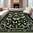 thumbnail image 1 of ODIKA 8'x10' Machine Washable Non-Slip Area Rug, Elegant Nature Symphony Fluttering Insect Artistic High Traffic Rug, Black, 575327, 1 of 7