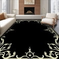 thumbnail image 1 of ODIKA 8'x10' Machine Washable Non-Slip Area Rug, Elegant Scrollwork Baroque Filigree Embellished Swirl High Traffic Rug, Black, 491264, 1 of 7