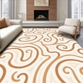 thumbnail image 1 of ODIKA 8'x10' Machine Washable Non-Slip Area Rug, Elegant Swirl Artistry Abstract Decorative Accent High Traffic Rug, Brown, 664477, 1 of 7
