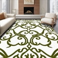 thumbnail image 1 of ODIKA 8'x10' Machine Washable Non-Slip Area Rug, Elegant Swirl Trellis Ornamental Decorative Flooring Accent High Traffic Rug, Green, 583569, 1 of 7