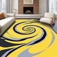 thumbnail image 1 of ODIKA 8'x10' Machine Washable Non-Slip Area Rug, Elegant Swirling Marble Vortex Abstract Artistic Contemporary High Traffic Rug, Yellow, 664464, 1 of 7