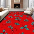 thumbnail image 1 of ODIKA 8'x10' Machine Washable Non-Slip Area Rug, Elegant Yuletide Berry Botanical Treasure High Traffic Rug, Red, 607572, 1 of 7