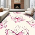 thumbnail image 1 of ODIKA 8'x10' Machine Washable Non-Slip Area Rug, Enchanted Bow Medallion Symmetrical Decorative Whimsical Charm High Traffic Rug with Pad, Ivory, 477690, 1 of 8