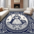 thumbnail image 1 of ODIKA 8'x10' Machine Washable Non-Slip Area Rug, Enchanted Forest Dweller Doormat with Icicle High Traffic Rug, Blue, 502738, 1 of 7