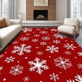 thumbnail image 1 of ODIKA 8'x10' Machine Washable Non-Slip Area Rug, Enchanted Frosty Wonderland Stylish Accent High Traffic Rug, Red, 606688, 1 of 7