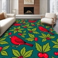 thumbnail image 1 of ODIKA 8'x10' Machine Washable Non-Slip Area Rug, Enchanted Holly Berry Christmas Floor Seasonal Decoration High Traffic Rug, Red, 631465, 1 of 7