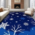 thumbnail image 1 of ODIKA 8'x10' Machine Washable Non-Slip Area Rug, Enchanted Winter Wonderland Protective Surface With Magical Snow Scenes High Traffic Rug with Pad, Blue, 621793, 1 of 8