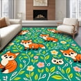 thumbnail image 1 of ODIKA 8'x10' Machine Washable Non-Slip Area Rug, Enchanted Woodland Gathering with Cute Forest Creatures and Botanical Swirls High Traffic Rug with Pad, Orange, 681526, 1 of 8