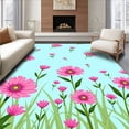 thumbnail image 1 of ODIKA 8'x10' Machine Washable Non-Slip Area Rug, Enchanting Blossom Meadow Artistic High Traffic Rug, Blue, 450906, 1 of 7