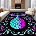 thumbnail image 1 of ODIKA 8'x10' Machine Washable Non-Slip Area Rug, Enchanting Mermaid Latch Hook Pillow Design High Traffic Rug with Pad, Pink, 726026, 1 of 8
