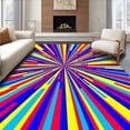 thumbnail image 1 of ODIKA 8'x10' Machine Washable Non-Slip Area Rug, Energetic Prism Burst Floor Accent with Layered Stripes High Traffic Rug, Red, 396134, 1 of 7