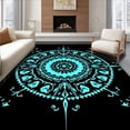 thumbnail image 1 of ODIKA 8'x10' Machine Washable Non-Slip Area Rug, Ethereal Dreamscape Ornate Jewel Inspired High Traffic Rug with Pad, Black, 557917, 1 of 8