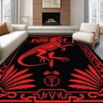 thumbnail image 1 of ODIKA 8'x10' Machine Washable Non-Slip Area Rug, Extinct Creature Velociraptor Yarn Art Holiday Kit High Traffic Rug with Pad, Red, 744900, 1 of 8