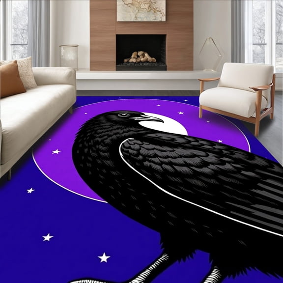 ODIKA 8'x10' Machine Washable Non-Slip Area Rug, Feathered Stitch Hooking Artisan Project High Traffic Rug, Purple, 620680