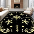 thumbnail image 1 of ODIKA 8'x10' Machine Washable Non-Slip Area Rug, Festive Base Covering With Dazzling Crystal Like Adornments High Traffic Rug, Black, 628012, 1 of 7