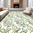 thumbnail image 1 of ODIKA 8'x10' Machine Washable Non-Slip Area Rug, Festive Cane Swirl with Holiday Motifs High Traffic Rug, Green, 647858, 1 of 7