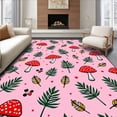 thumbnail image 1 of ODIKA 8'x10' Machine Washable Non-Slip Area Rug, Festive Design Latch Hook Kit Featuring Playful Spotted Mushrooms High Traffic Rug, Pink, 647695, 1 of 7