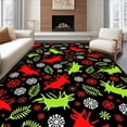 thumbnail image 1 of ODIKA 8'x10' Machine Washable Non-Slip Area Rug, Festive Dinosaur Motif Latch Hook with Whimsical Holiday Charm High Traffic Rug with Pad, Black, 744878, 1 of 8