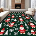 thumbnail image 1 of ODIKA 8'x10' Machine Washable Non-Slip Area Rug, Festive Gnome Village Winter Wonderland with Snowflake Motifs High Traffic Rug, Green, 623016, 1 of 7