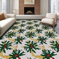 thumbnail image 1 of ODIKA 8'x10' Machine Washable Non-Slip Area Rug, Festive Holly Wreath Anti Fatigue Cushioned High Traffic Rug with Pad, Green, 625483, 1 of 8