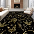 thumbnail image 1 of ODIKA 8'x10' Machine Washable Non-Slip Area Rug, Festive Pinecone Motif Interlocking Tapestry High Traffic Rug with Pad, Black, 654749, 1 of 8
