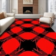 thumbnail image 1 of ODIKA 8'x10' Machine Washable Non-Slip Area Rug, Festive Plaid Showcasing Interlocking Bold Squares High Traffic Rug with Pad, Red, 610554, 1 of 8