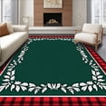thumbnail image 1 of ODIKA 8'x10' Machine Washable Non-Slip Area Rug, Festive Season Hearth Entrance Decorative Anti Fatigue Welcome High Traffic Rug, Red, 625427, 1 of 7