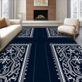 thumbnail image 1 of ODIKA 8'x10' Machine Washable Non-Slip Area Rug, Festive Snowflake Non Slip Holiday Winter Floor High Traffic Rug, Blue, 629517, 1 of 7