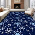 thumbnail image 1 of ODIKA 8x10 Machine Washable Non-Slip Area Rug, Festive Snowflake Welcome Entrance Holiday Celebration Front High Traffic Rug with Pad, Blue, 607828, 1 of 8