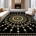 thumbnail image 1 of ODIKA 8'x10' Machine Washable Non-Slip Area Rug, Festive Starburst with Twinkling Accents and Leafy Details High Traffic Rug with Pad, Black, 738226, 1 of 8