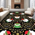 thumbnail image 1 of ODIKA 8'x10' Machine Washable Non-Slip Area Rug, Festive Yuletide Sheep Motif Decorative Interlocking High Traffic Rug with Pad, Black, 744091, 1 of 8