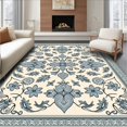 thumbnail image 1 of ODIKA 8'x10' Machine Washable Non-Slip Area Rug, Filigree Interwoven Artistic Heritage Jewel Adornment High Traffic Rug with Pad, Beige, 660110, 1 of 8