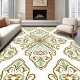 thumbnail image 1 of ODIKA 8'x10' Machine Washable Non-Slip Area Rug, Filigree showcasing Intricate Lacework High Traffic Rug with Pad, Brown, 665357, 1 of 8