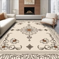 thumbnail image 1 of ODIKA 8'x10' Machine Washable Non-Slip Area Rug, Floral Heirloom Artistry Handwoven Inspired High Traffic Rug, Beige, 558044, 1 of 7