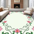 thumbnail image 1 of ODIKA 8x10 Machine Washable Non-Slip Area Rug, Floral High Traffic Rug with Pad, Pink, 577500, 1 of 8